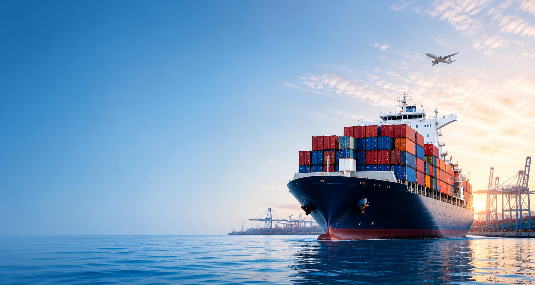 Large container ship at sea - Figata Container Line Global Logistics